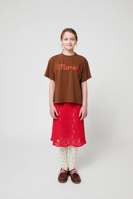 Bobo Choses tricou de bumbac pentru copii Memory 225BC001 maro