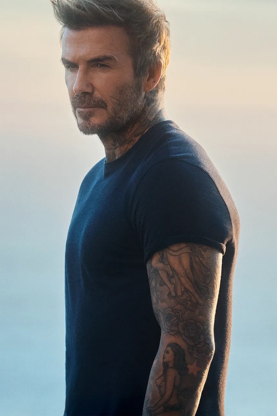 Plátěné tričko BOSS BECKHAM X BOSS hladký námořnická modř 50552243