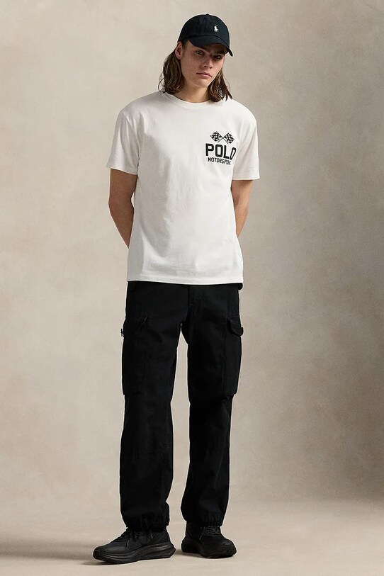 Oblečenie Bavlnené tričko Polo Ralph Lauren Sscnclsm1 Short Sleeve 710972611 biela