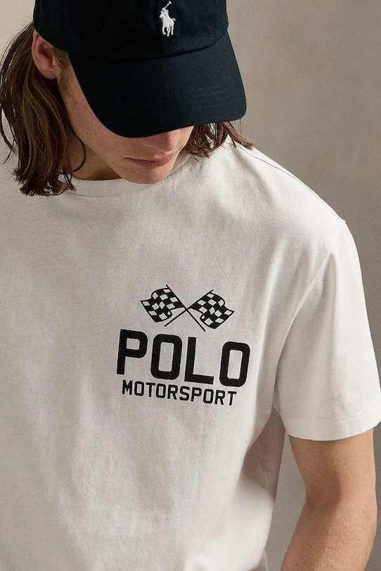 Bavlnené tričko Polo Ralph Lauren Sscnclsm1 Short Sleeve biela 710972611