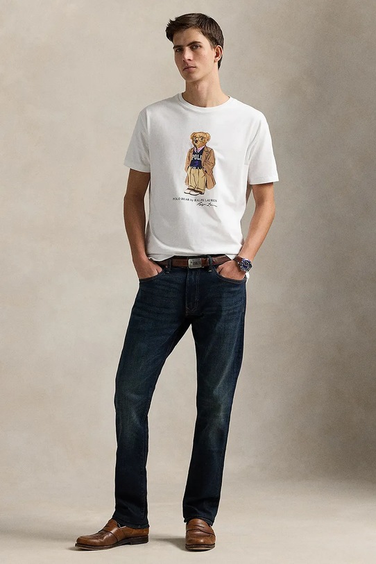 Odzież Polo Ralph Lauren t-shirt bawełniany Sscncmslm1 Short Sleeve 710974584 biały