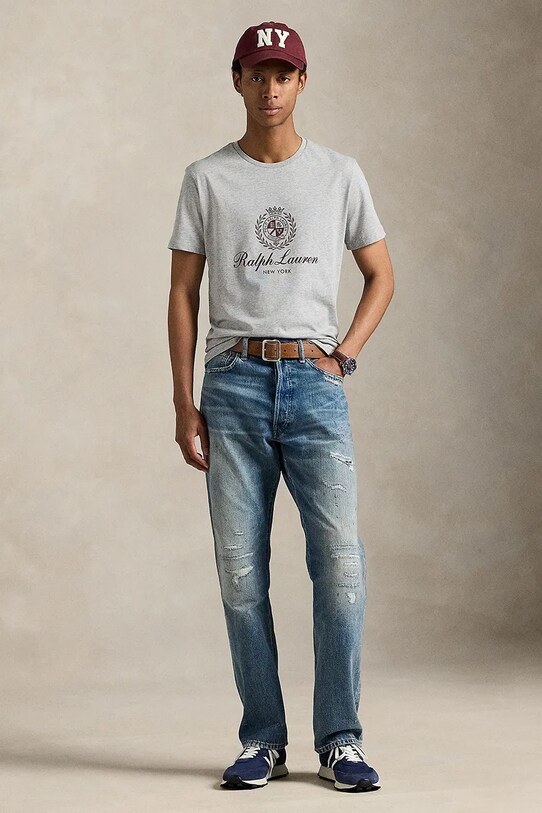 Odzież Polo Ralph Lauren t-shirt bawełniany 710978032 szary