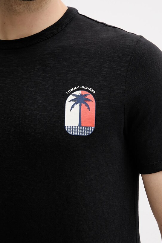 Tommy Hilfiger pamut póló fekete MW0MW39354