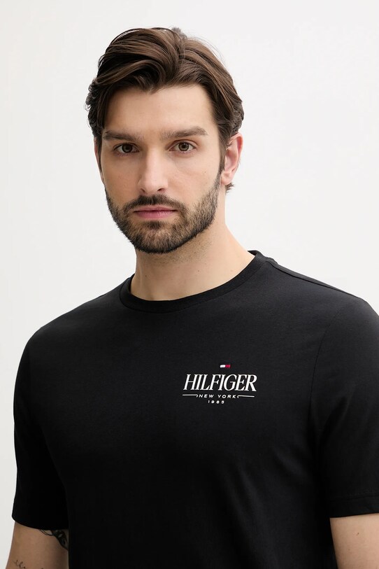 Ruházat Tommy Hilfiger pamut póló MW0MW39355 fekete