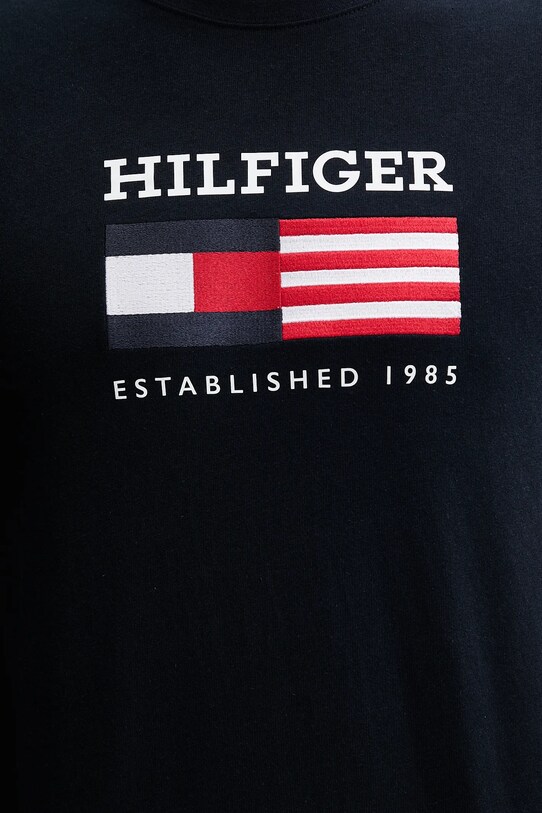 Tommy Hilfiger pamut póló sötétkék MW0MW39843