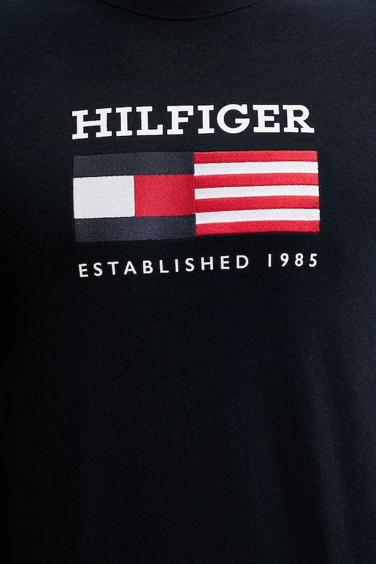 Tommy Hilfiger pamut póló sötétkék MW0MW39843