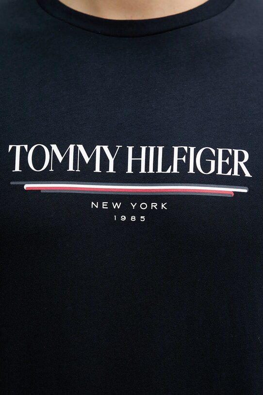 Tommy Hilfiger pamut póló sötétkék MW0MW40324