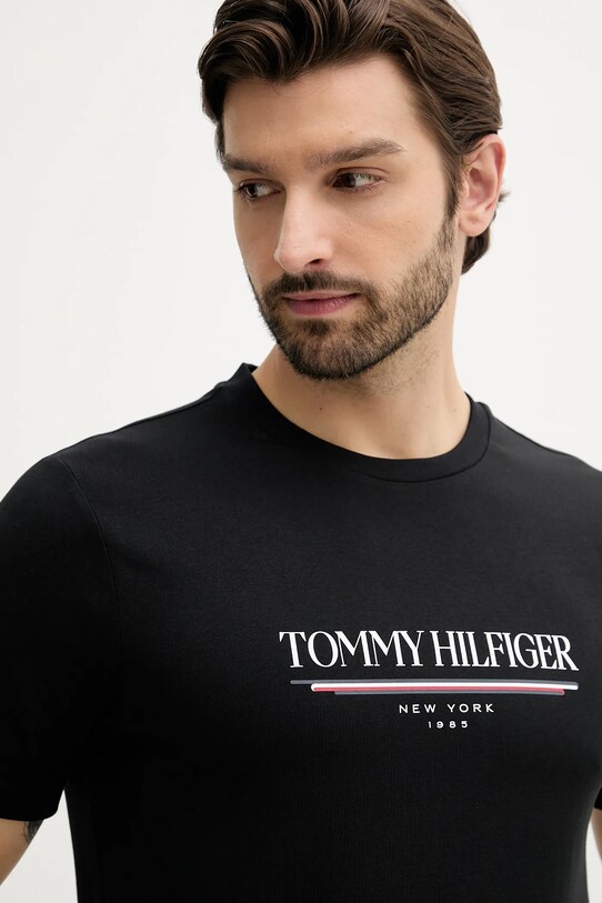 Ruházat Tommy Hilfiger pamut póló MW0MW40324 fekete