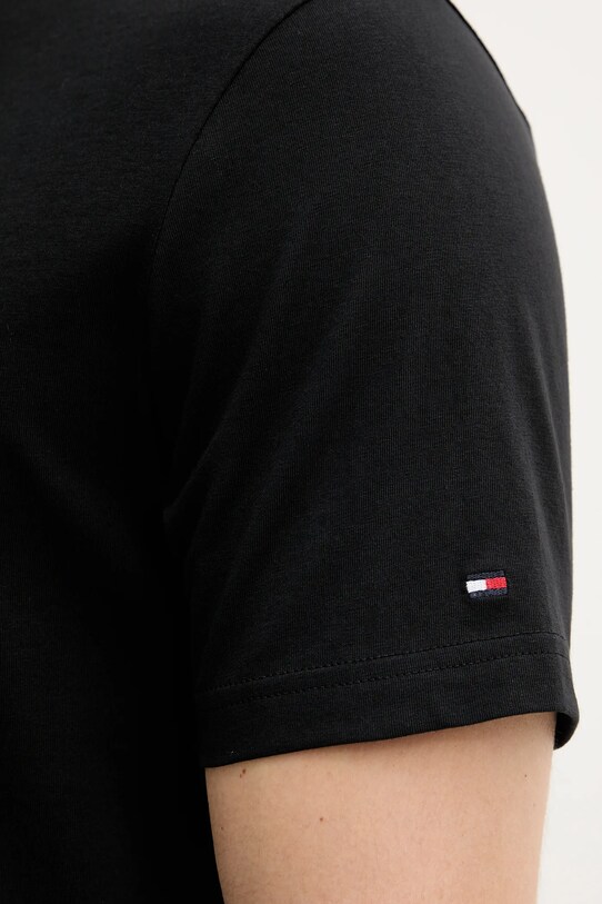 Βαμβακερό μπλουζάκι Tommy Hilfiger μαύρο MW0MW40324