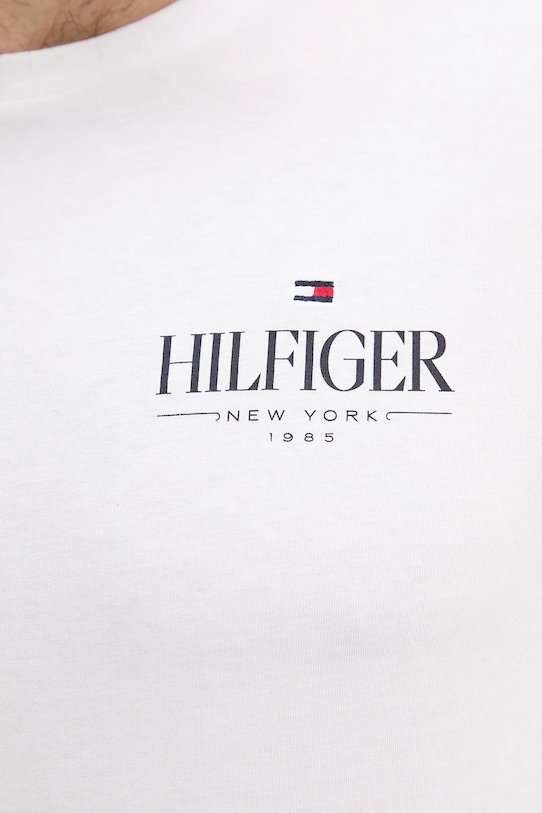 Βαμβακερή μπλούζα με μακριά μανίκια Tommy Hilfiger MW0MW41293 λευκό