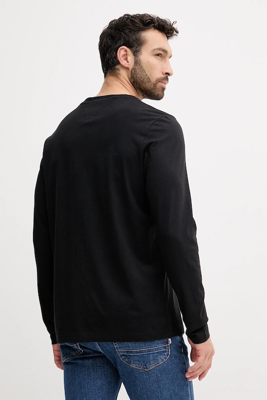 Oblečenie Bavlnené tričko s dlhým rukávom Tommy Hilfiger MW0MW41293 čierna