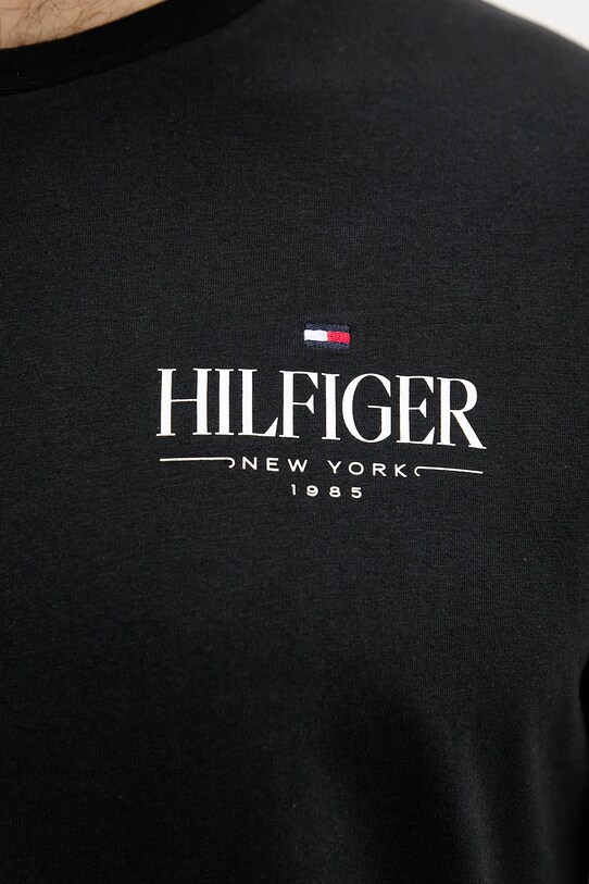 Bavlnené tričko s dlhým rukávom Tommy Hilfiger MW0MW41293 čierna