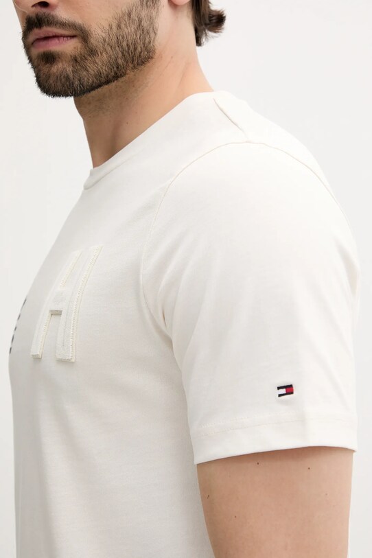 Bavlnené tričko Tommy Hilfiger béžová MW0MW39364