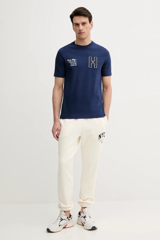 Bavlnené tričko Tommy Hilfiger MW0MW39364 tmavomodrá AW25