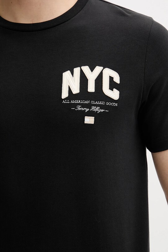 Tommy Hilfiger tricou din bumbac negru MW0MW40427