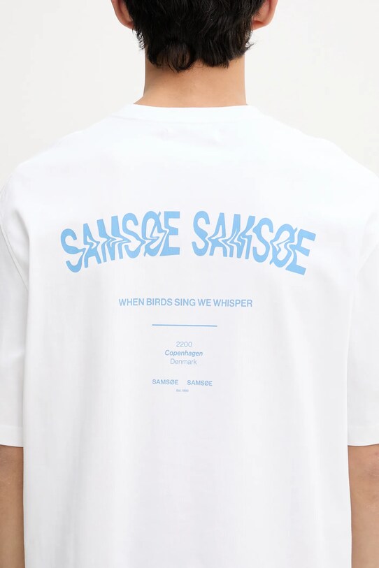 Samsoe Samsoe tricou din bumbac SASWIRL alb U25200006