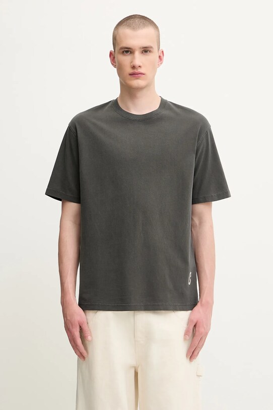 Samsoe Samsoe t-shirt bawełniany SASWIRL nadruk szary U25200007