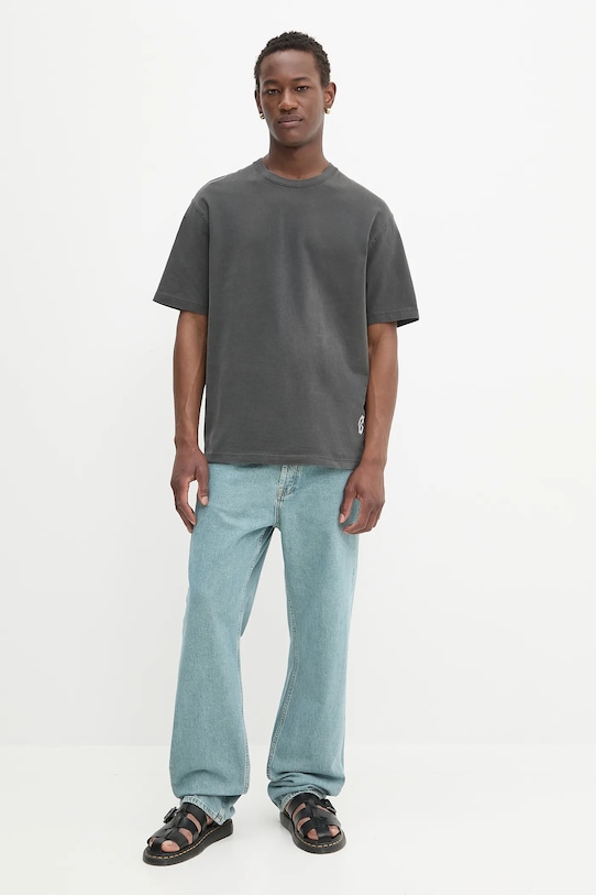 Samsoe Samsoe tricou din bumbac SASWIRL U25200007 gri AW25