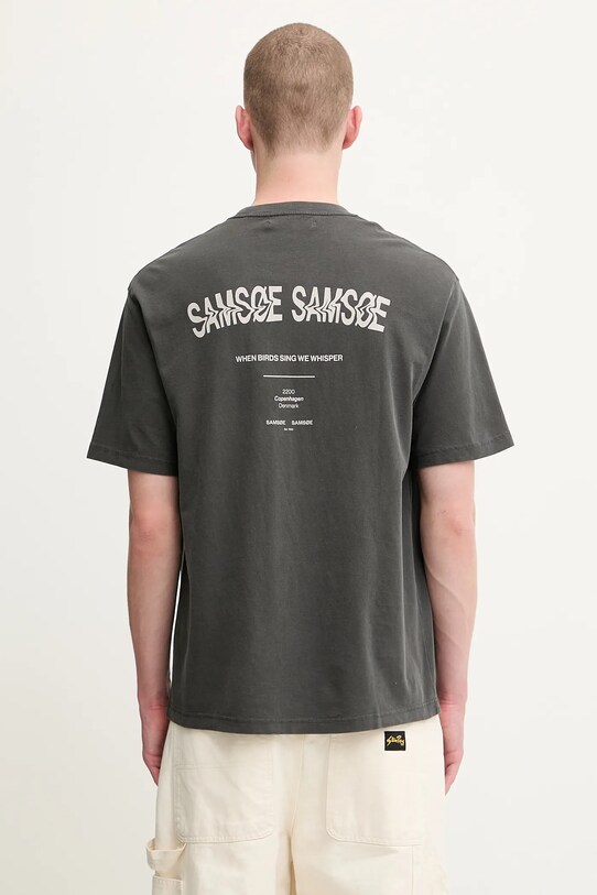 Odzież Samsoe Samsoe t-shirt bawełniany SASWIRL U25200007 szary