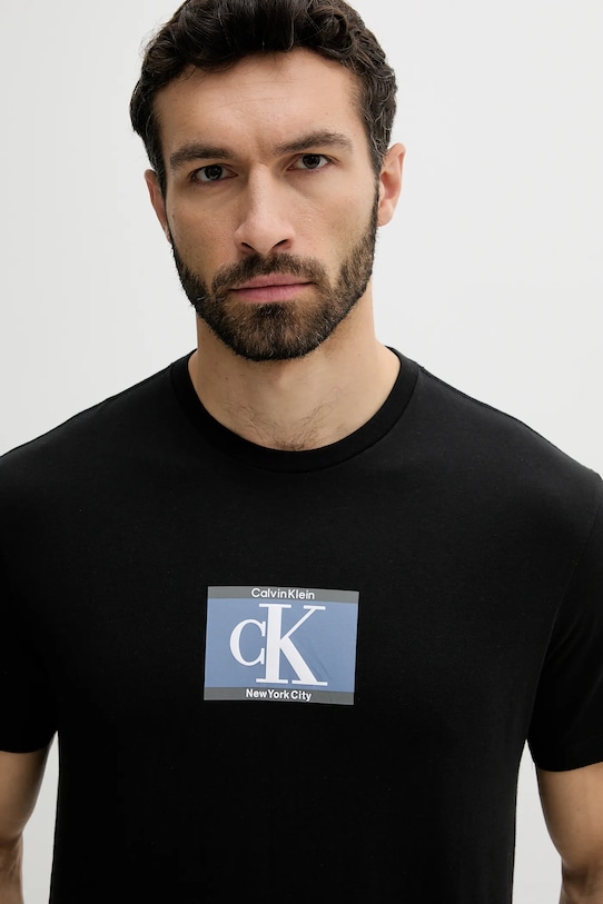 Oblečení Bavlněné tričko Calvin Klein LV04RC854G černá