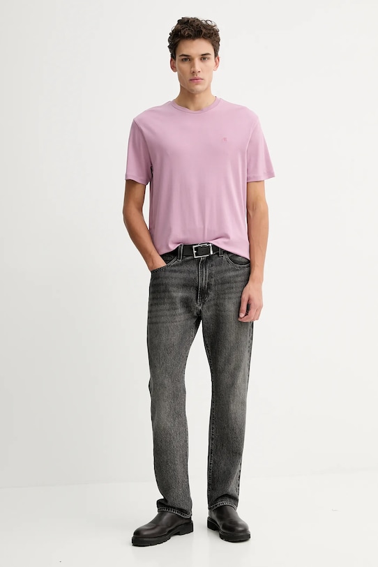 Calvin Klein t-shirt bawełniany LV04LB275G fioletowy AW25