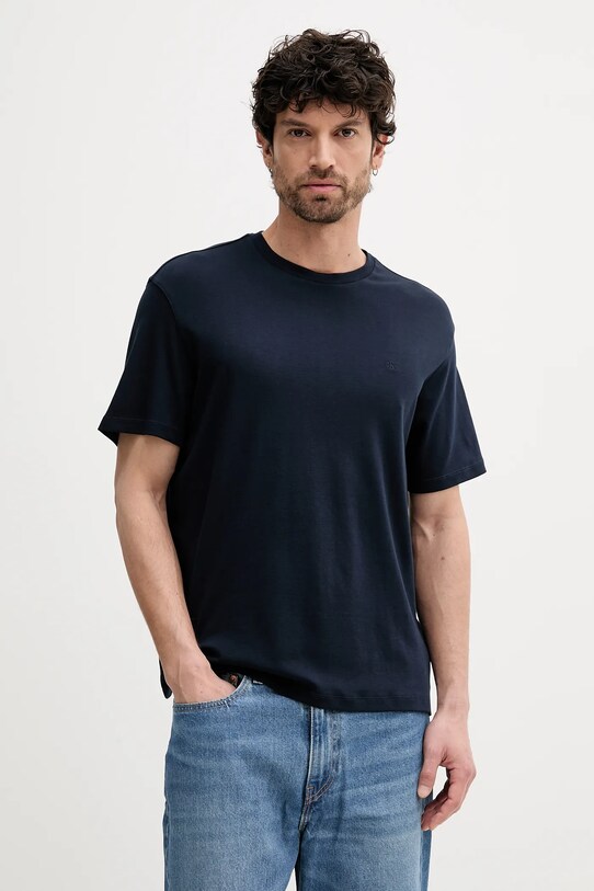 Bavlnené tričko Calvin Klein jednofarebný tmavomodrá LV04LB275G
