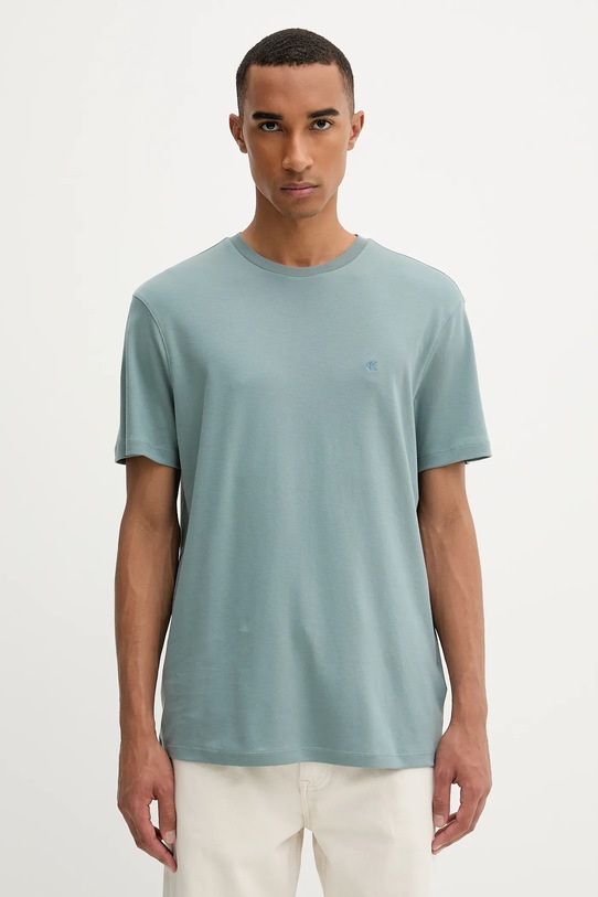 Βαμβακερό μπλουζάκι Calvin Klein τιρκουάζ LV04LB275G
