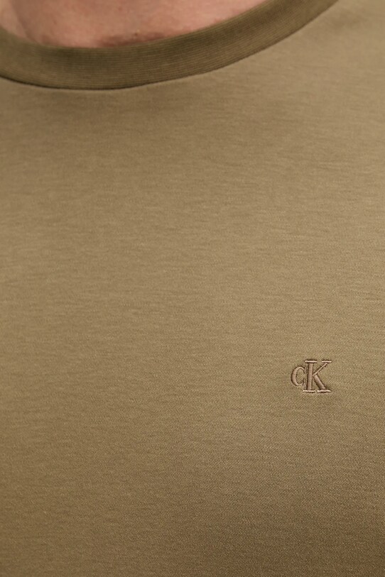 Bavlněné tričko Calvin Klein zelená LV04LB275G