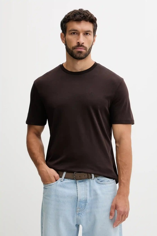 Calvin Klein tricou din bumbac maro LV04LB275G
