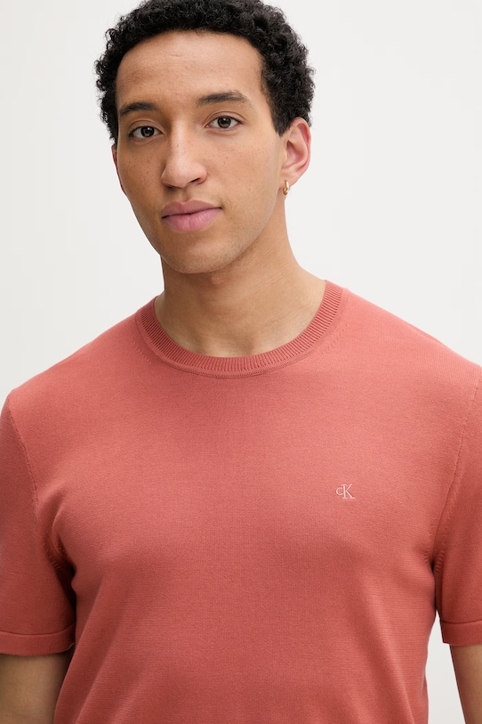 Calvin Klein t-shirt ανδρικό βαμβακερό πορτοκαλί LV04LC333G