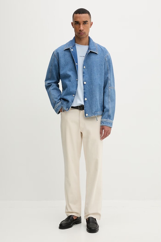 Calvin Klein kratka majica moška bombažna z elastanom LV04LC241G modra SS26