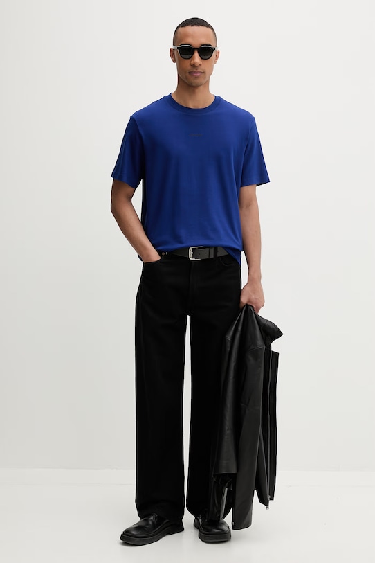 Calvin Klein T-shirt męski bawełniany z elastanem LV04LC241G niebieski SS26