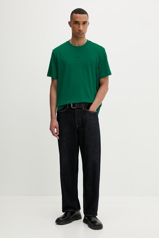 Calvin Klein kratka majica moška bombažna z elastanom LV04LC241G zelena SS26