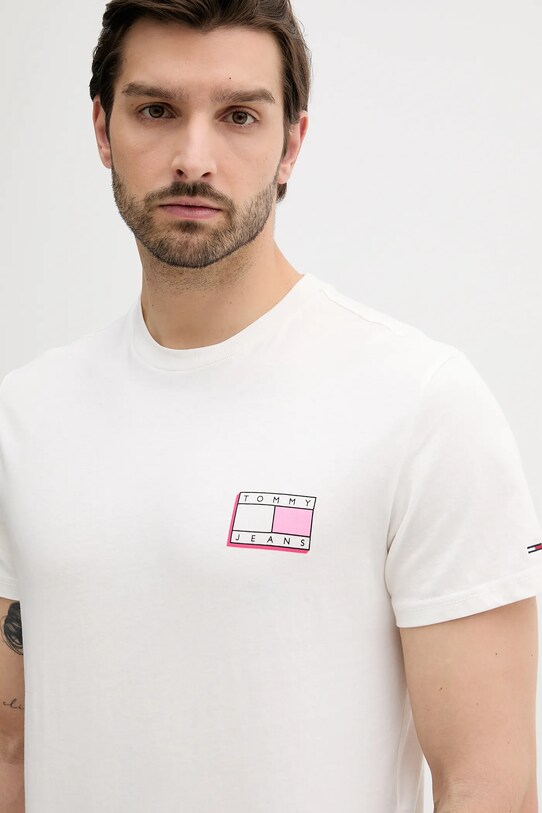 Tommy Jeans tricou din bumbac alb DM0DM21577