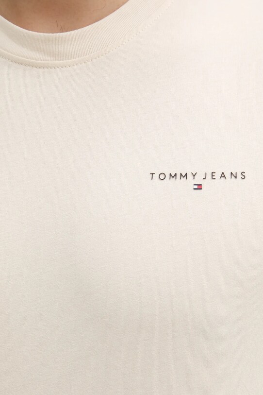 Бавовняна футболка Tommy Jeans DM0DM21780 бежевий