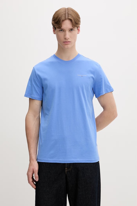 Tommy Jeans tričko pánské bavlněné modrá DM0DM21780