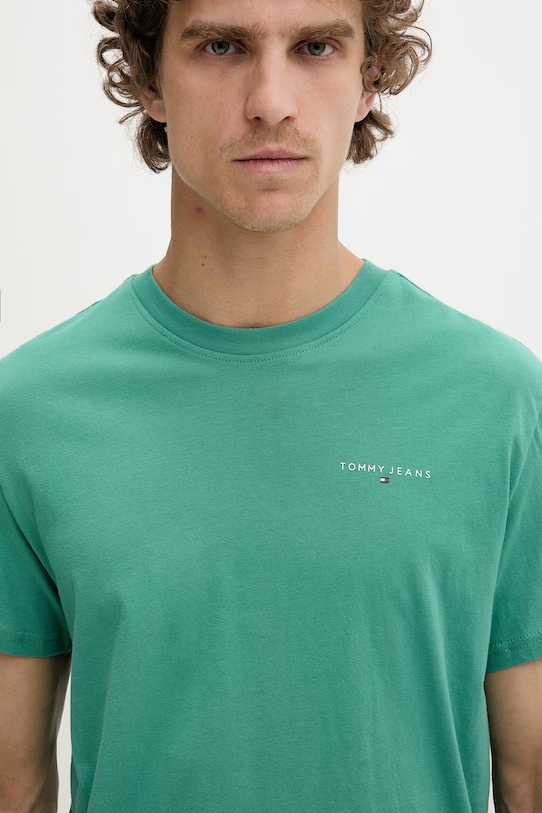 Tommy Jeans Tricou pentru bărbați din bumbac verde DM0DM21780