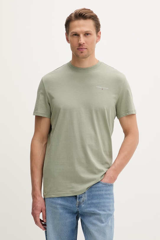 Tommy Jeans tricou pentru bărbați din bumbac verde DM0DM21780