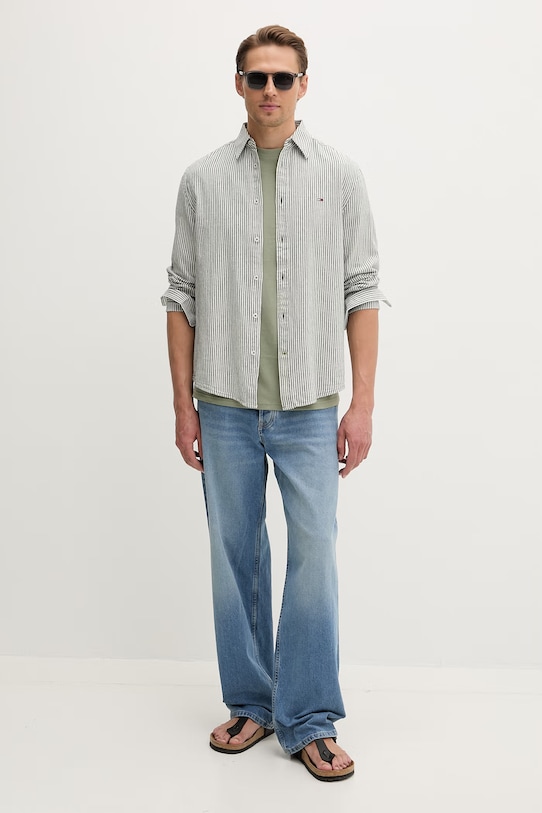 Tommy Jeans tricou pentru bărbați din bumbac DM0DM21780 verde SS26