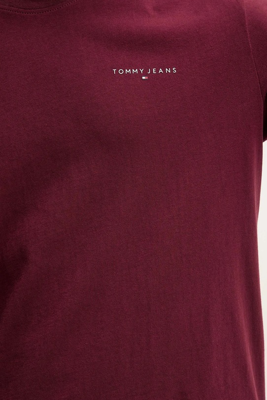 Bavlněné tričko Tommy Jeans burgundské DM0DM21780