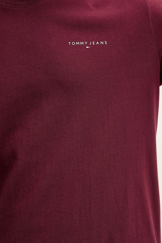 Tommy Jeans tricou din bumbac burgundia DM0DM21780