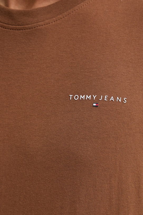 Bombažna kratka majica Tommy Jeans DM0DM21780 rjava
