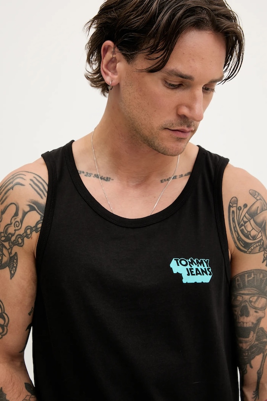 Tommy Jeans top din bumbac negru DM0DM21783