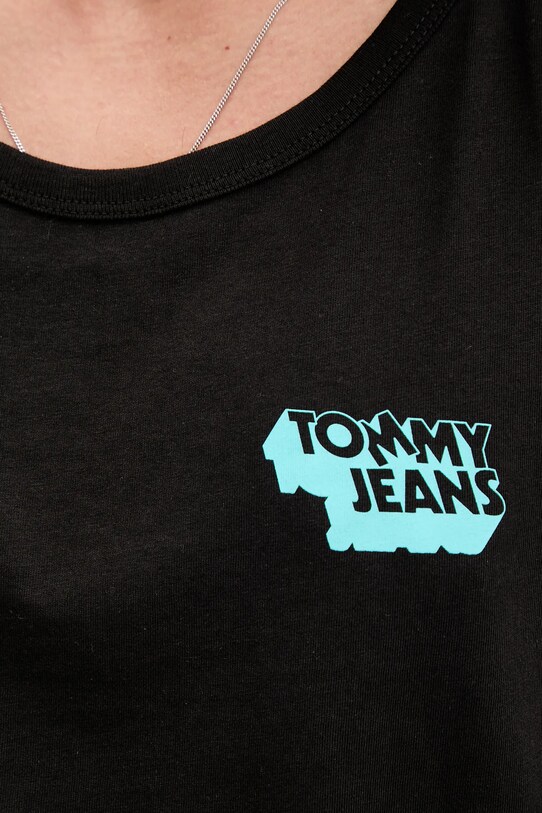 Tommy Jeans top din bumbac DM0DM21783 negru
