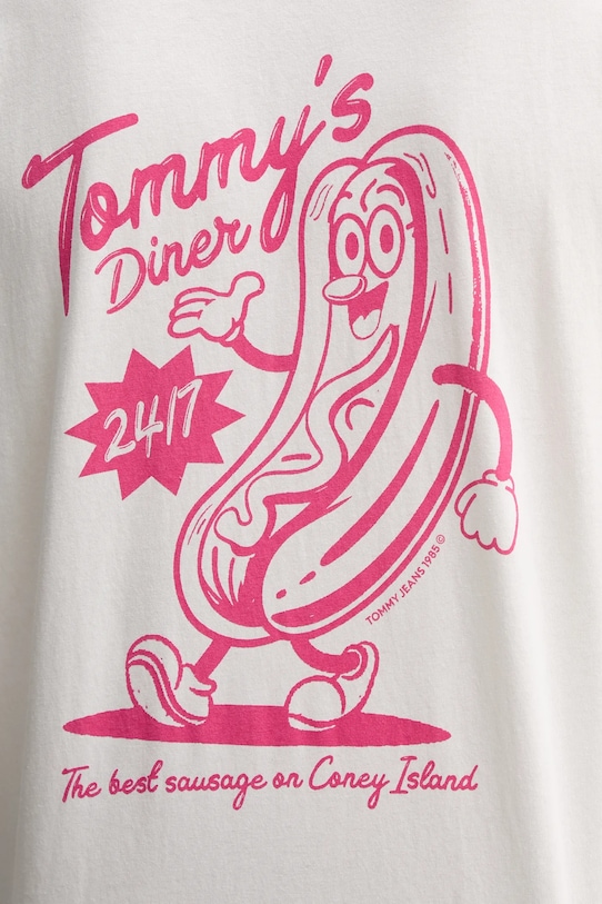 Памучна тениска Tommy Jeans DM0DM21829 бежов