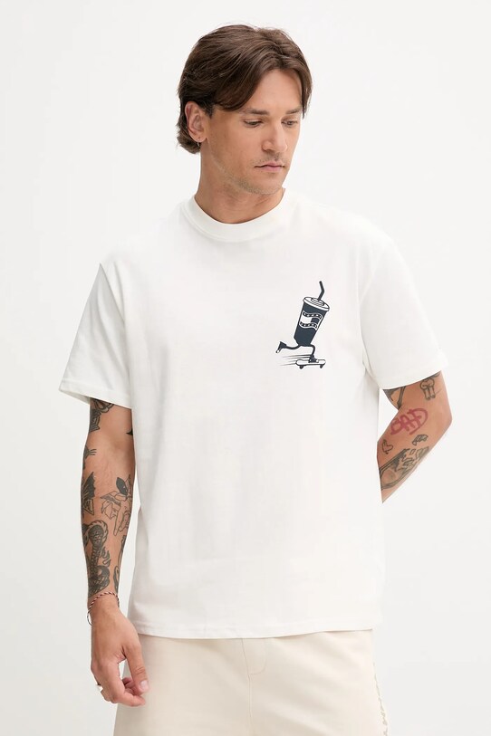 Tommy Jeans tricou din bumbac print alb DM0DM21830