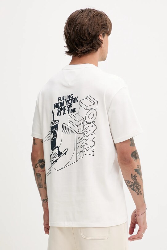 Îmbrăcăminte Tommy Jeans tricou din bumbac DM0DM21830 alb