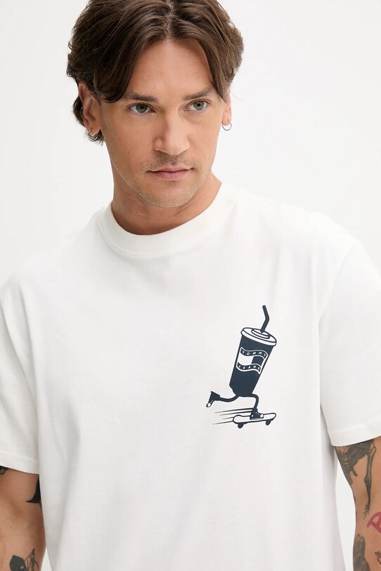 Tommy Jeans tricou din bumbac alb DM0DM21830