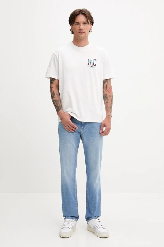 Tommy Jeans t-shirt bawełniany DM0DM21831 biały AW25