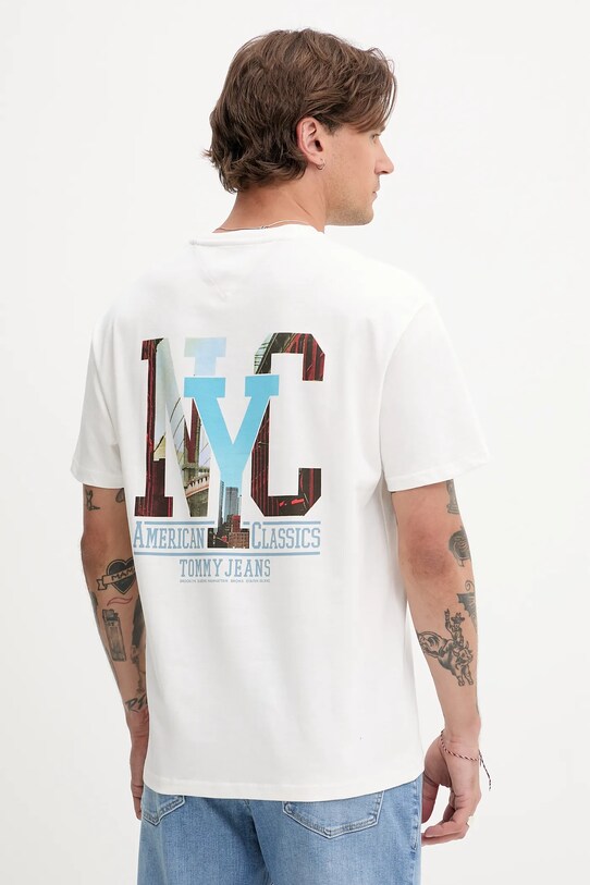Îmbrăcăminte Tommy Jeans tricou din bumbac DM0DM21831 alb